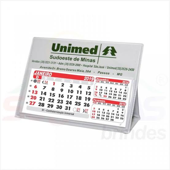 Calendário de Mesa PVC